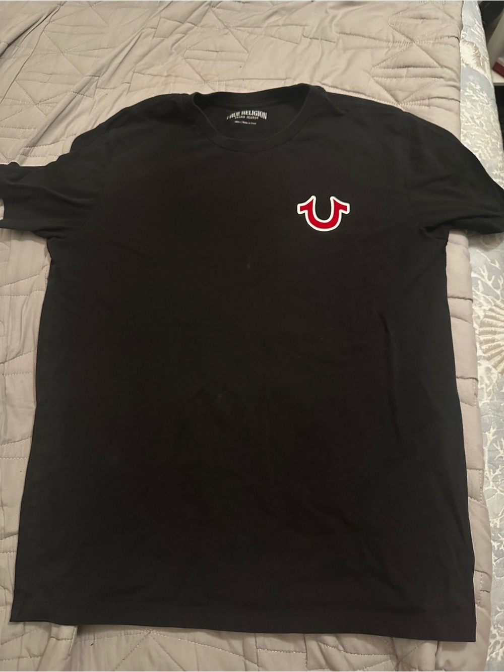 True Religion Black and Red Buddha T-Shirt Womens Small